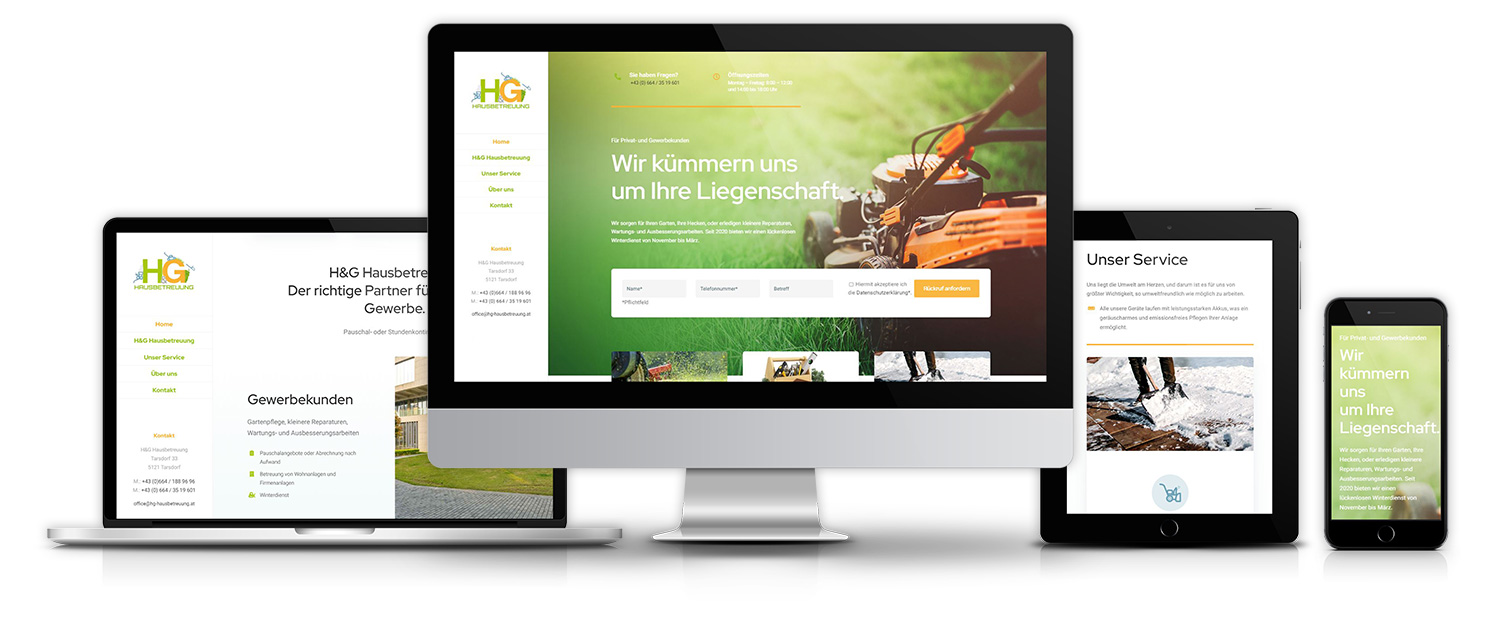 Mockup Website HG Hausbetreuung