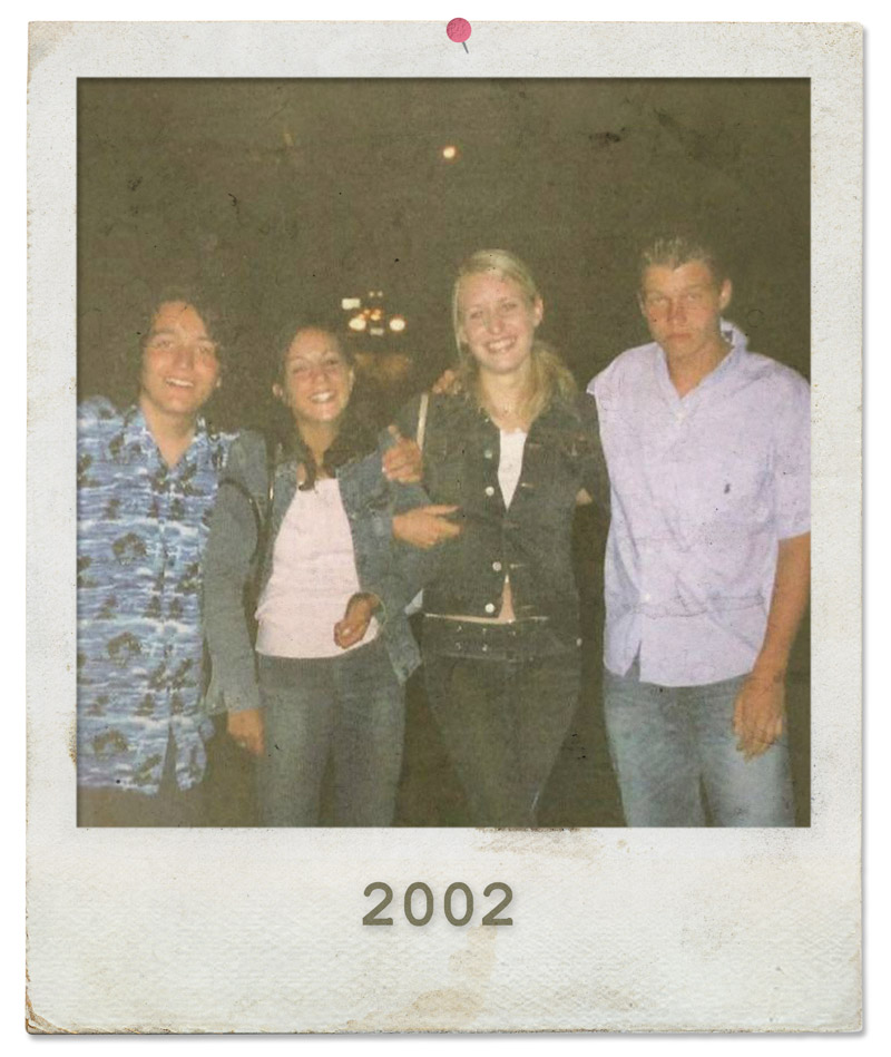 Das Team der Agentur Klartext im Jahr 2002 als Polaroid